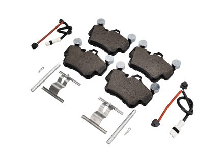 后部刹车片、传感器和安装套件。保时捷 928 1978 Textar - 92835295102, 92835295300, 92835295301, 92861231303, 94435295102