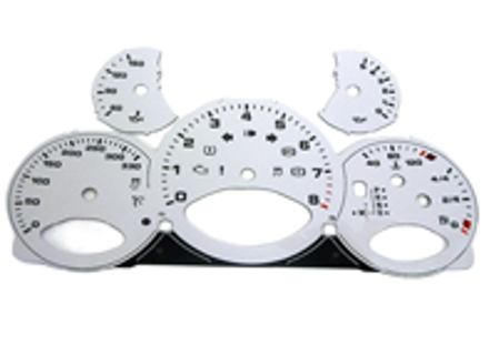 Set quadrante strumento, argento. Porsche 997.2 PDK - km/h - 330 km/h - 9764121001PDK - F97 641 210 01TIP, F9764121001TIP