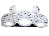 Instrument face set, Silver. Porsche 997.2 PDK - KPH - 330 MPH - 9764121001PDK - F97 641 210 01TIP, F9764121001TIP