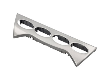 Console panel Silver with 4 Holes Porsche 996 / 986 Boxster - 911680CP915, 911680CP915A