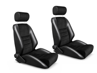 Nürburgring R Schalensitze, Schwarz/Cord, 2er-Set. Porsche 356 / 911 / 912 1950–89