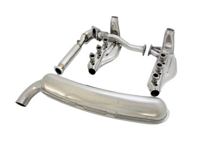 Exhaust Single Outlet 84mm & Heat Exchangers System Porsche 911 1974-83 - 91133091101S, 3606501101, 93011116905, 91122092502S