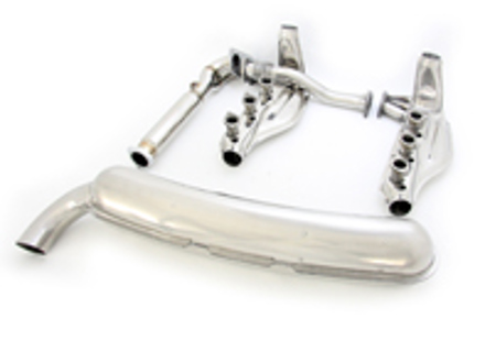 Exhaust Single Outlet 84mm & Heat Exchangers System Porsche 911 1974-83 - 91133091101S, 3606501101, 93011116905, 91122092502S