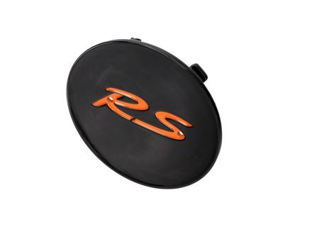 Wheel Cap 'GT3 RS' BLACK with ORANGE Logo for Porsche - 997361303912D8, 997361303918C6