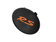 Wheel Cap 'GT3 RS' BLACK with ORANGE Logo for Porsche - 997361303912D8, 997361303918C6