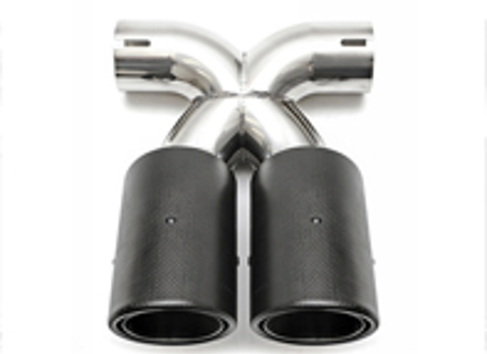 Uitlaat Deluxe dubbele stijl uitlaatpijp koolstofvezel. Porsche 987.2 Boxster / Kaaiman - 98711125730, 98711125831, 98711198130, 98711125860