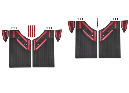 Set of front/rear mud flaps with mounting materials. Porsche 955 / 957 Cayenne - PCG504821A