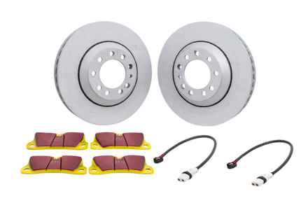 FRONT Sports Brake Disc and Pads Set. Porsche 957 Cayenne turbo >>2008 - 95535140160, 95535140161, 958615301, 95535140260, 95535140261, 958615302, 95535193962, 95835193900, 95535193963, 95535193965, 95835193901, 95835193910, PAA698151, 95561236562