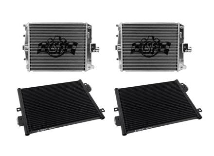 Aluminium waterradiator en airconditioningcondensor set. Porsche 997 / 987 Boxster / Cayman - 99710613102, 99710613202, 99757391102, 99657311103, 99757391104, 99657311102 - 7047, 7048, 8394