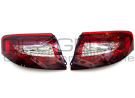 Indicator unit rear, Clear / Red with LED bulbs for Porsche 996 Turbo / 996 C4S - 99663148700, 99663148800, 99663148702, 99663148802