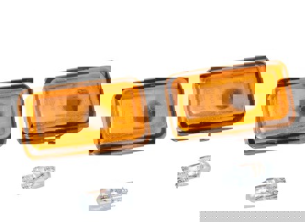 Side repeaters square Amber. (set of 2 ) Porsche 924 / 944 / 968 / 993 / 964 / 911 - 4A0949101, 99963103290