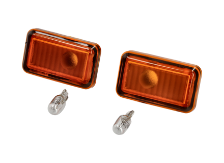 Side repeaters square Amber. (set of 2 ) Porsche 924 / 944 / 968 / 993 / 964 / 911 - 4A0949101, 99963103290