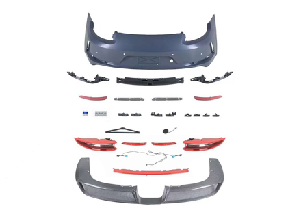 Kit di conversione paraurti posteriore 991.2 GT3 look per Porsche 991.1 2WD - 99150529180, 991505291B0, 99150529182, 991505291B2, 992GT3FRKIT, 992GT3EXHKIT