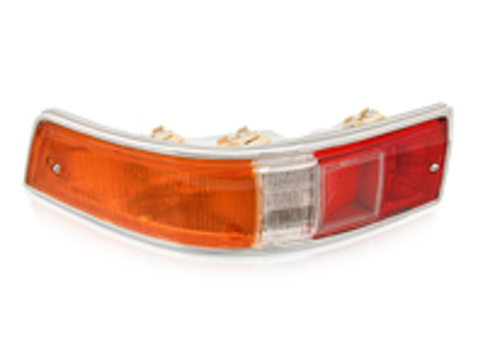 Rear indicator unit & lens in metal (SWB). Porsche 911/912 1965-68 - 90163140300, 90163140400, 90163140301, 90163140401