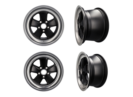 18' Fuchs Alloy Wheels SET OF 4 in Black 8.0J & 10J For Porsche Car - 999362B188052, 999362B181065