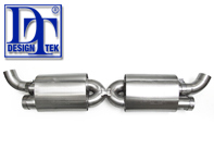Sports Exhaust Muffler Cat Back (ROAD) Rear box. Porsche 997 Turbo Gen2 DesignTek - 99711102730, 99711102731, 99711102732, 55-PS114, 126380-02