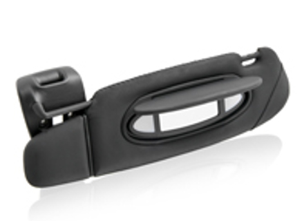 Sun visor, Leather, Left, in Black. Porsche 996 C2 / C4 - 99673198003A11, 99673198003