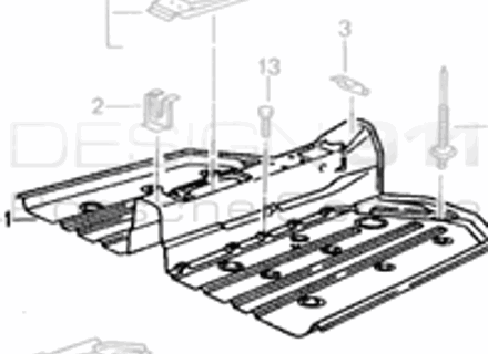 Vloergedeelte bedekt voorkant. Porsche 964/993 - 99350150100GRV