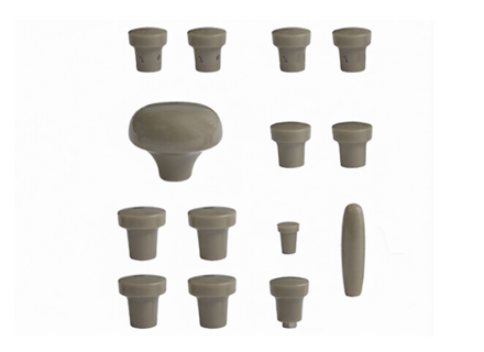 Dashboard knob set, GREY. Porsche 356A (1955-1959) - PCG35655200600, 64455281100600, 64455285300600, 64455283100600, 64455282101600