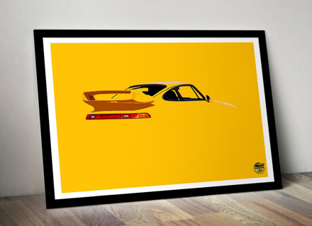 Porsche 911 993 GT2 RS poster in Black frame