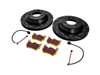 Set di dischi e pastiglie freno posteriori sportivi. Porsche 957 Cayenne 3.6 litri / 957 Cayenne Diesel - 95535240130, 95535240131, 95535293900, 95535293901, 95535293902, 95535293903, 95535293906, 95535293950, 95535293961, 95535293962, 95535293963, 9553529396, 95561236502