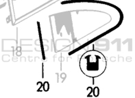 Guarnizione finestrino posteriore 1/4. Porsche 356 COUPÉ - 90154293123, 90154293223 - 356099, 1686100100 Guarnizione finestrino posteriore 1/4. Porsche 356 COUPÉ - 90154293123, 90154293223 - 356099, 1686100100