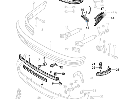 Kit guarnizioni paraurti anteriore restauro. Porsche 911 1974-89 - 91150518705, 91179950513, 91179950514, 91150537500, 91150530700, 91150530800, 91150544701, 91150514902, 91150541700, 91150541800, 90002500804, N0111856, 99950701801, 90015102703, N0211963, 90151179121, 90002508001, 90008402601