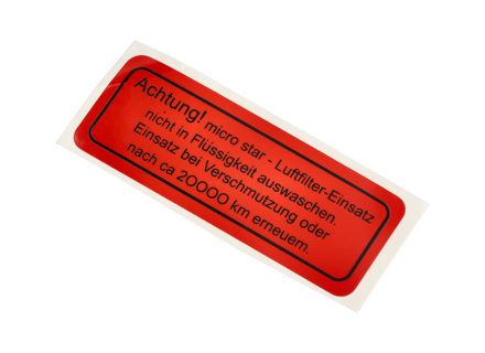 Air cleaner decal. Porsche 356B / 356C / 912 - 64470100200 - 1601503800