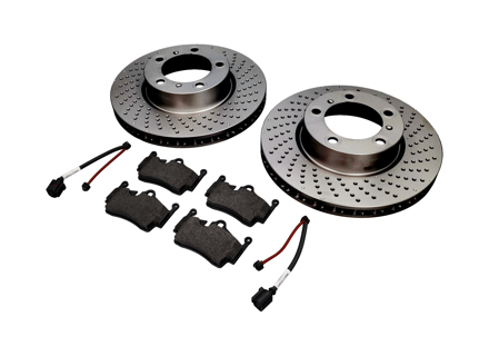 REAR Brake Pads and Brake Disc Package Porsche 718 S OE - 98735240101, 98735293903, 98160916300