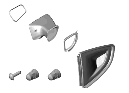 Rear quarter window vent kit Weissach Pack. Porsche 718 Cayman GT4