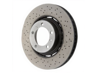 Brake disc rotor, Front, Light Weight drilled-dimpled, 350x34mm. Porsche 992 / 982 Boxster GTS 4.0L / 982C Cayman GTS 4.0 (OE Part No 9P1615301J / 9P1615302J) - 9P1615301J, 9P1615302J - PFR49925, PFR49926, 18803, 18804, 460.4510.70, 460.4511.70