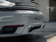 Sports exhaust system, with Oval sports tailpipes in Silver. Porsche 992 Turbo / Turbo S - 992044222 Sports exhaust system, with Oval sports tailpipes in Silver. Porsche 992 Turbo / Turbo S - 992044222