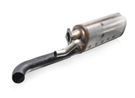 Rear silencer with tailpipe and bypass connection for Porsche 911 Turbo 3.0 - 93011102504