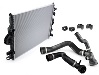 Radiator water with hoses, Centre. Porsche 958 Cayenne 3.0L Hybrid 2015-18 - 95810613210, 95810640120, 95810640221
