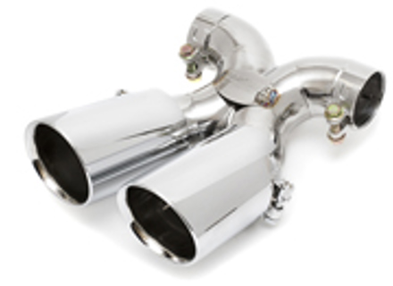 Exhaust Tail Pipe Deluxe Dual Style Polished Chrome. Porsche 987 Boxster / 987C Cayman - 98711125300, 98711125402, 98711125401, 98711125830, 98711125831, 98711125501, 98711125601, 98711198100
