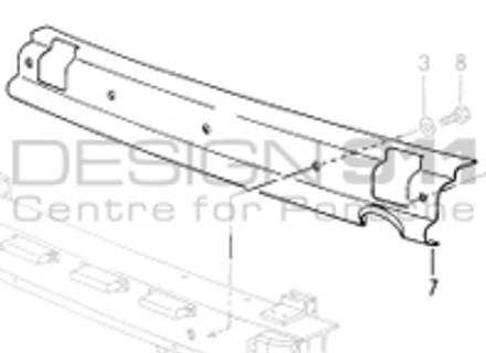 Hittebeschermingsschild achterbumper. Porsche 964Turbo - 96550507301