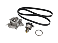 Water pump, belt & thermostat kit. Porsche 718 Boxster 2.0ltr / 718 Cayman 2.0ltr - 9A210605002, 9A210605001, 9A210605003, 9A110622603, 9A110622602, 9A712111000, 0PB121110A, 0PB121688, 9A2210222400/1