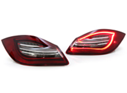 LED Rear indicators clear / red lens & chromed base. Porsche 987 MKII / 987C MKII - 98763142703, 98763142803