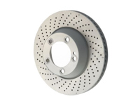 Brake disc rotor Rear, cross-drilled monoblock, 330x28 mm. Porsche 991 C2S - 99135240302, 99135240402 - PRL31324, PRR31424