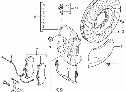 Piastra copridisco freno (INFERIORE) POSTERIORE. Porsche Carrera GT - 98035280101, 98035280201