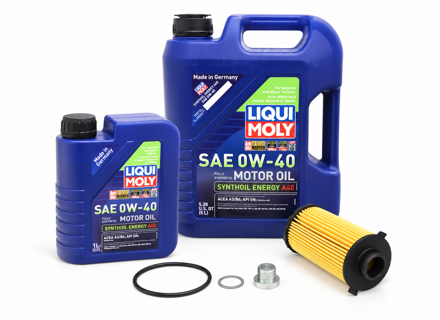 Oliefilter servicekit met aftapplug en Liqui Moly 0w-40 voor Porsche 718 (982) Boxster / 718C (982C) Cayman - 9A210722500, 99970768540, 0PC115466