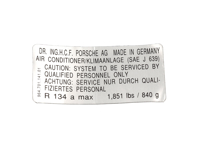 Adesivo per condizionatore d'aria. Porsche 964 (Stati Uniti) - 96470114101