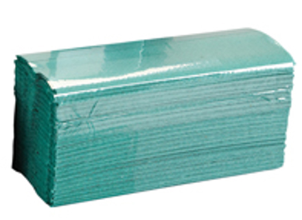 Asciugamani in carta piegata a C verde 1 velo - 12 pacchi da 240 fogli - CGT28801