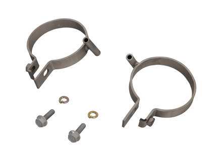 Abrazaderas para la parte superior de la manguera del calefactor y soporte para el cable del calefactor de titanio con tornillos. Porsche 911 1965-86 Ref. 90121105122, 90121105222. - 90121105121, 90121105221, 90121105122, 90121105222