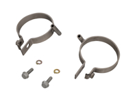 Abrazaderas para la parte superior de la manguera del calefactor y soporte para el cable del calefactor de titanio con tornillos. Porsche 911 1965-86 Ref. 90121105122, 90121105222. - 90121105121, 90121105221, 90121105122, 90121105222