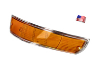 Lente indicatore Anteriore, con bordo CROMATO. Porsche 911/912 1969-71 USA - 90163190305, 90163190405, 14961S, 14961D, 14961, 14961/D, 14961/S