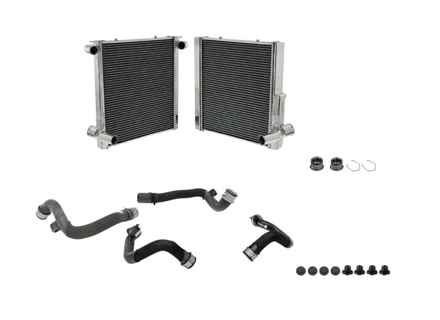 Radiateur en aluminium pour liquide de refroidissement et durites (lot de 2). Porsche 981 Boxster / 981 Cayman - 99110613103, 99110613203 - 7067, 7066