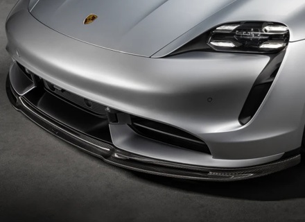 Front bumper lower spoiler in carbon fibre. Porsche Taycan turbo / turbo S