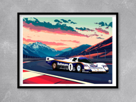 Porsche 962C Le Mans 1986 poster in Black frame Porsche 962C Le Mans 1986 poster in Black frame