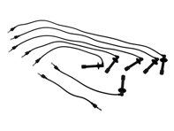 Ontsteking HT-kabelset. Porsche 911 1965-74 - 91160606100, 90160905500, 90160905700, 90160906100, 90160910000, 91160905000, 91160906100 - ZEF309, ZEF309